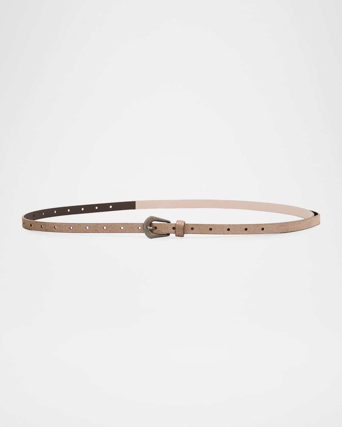 Reversed Leather Belt with Tip