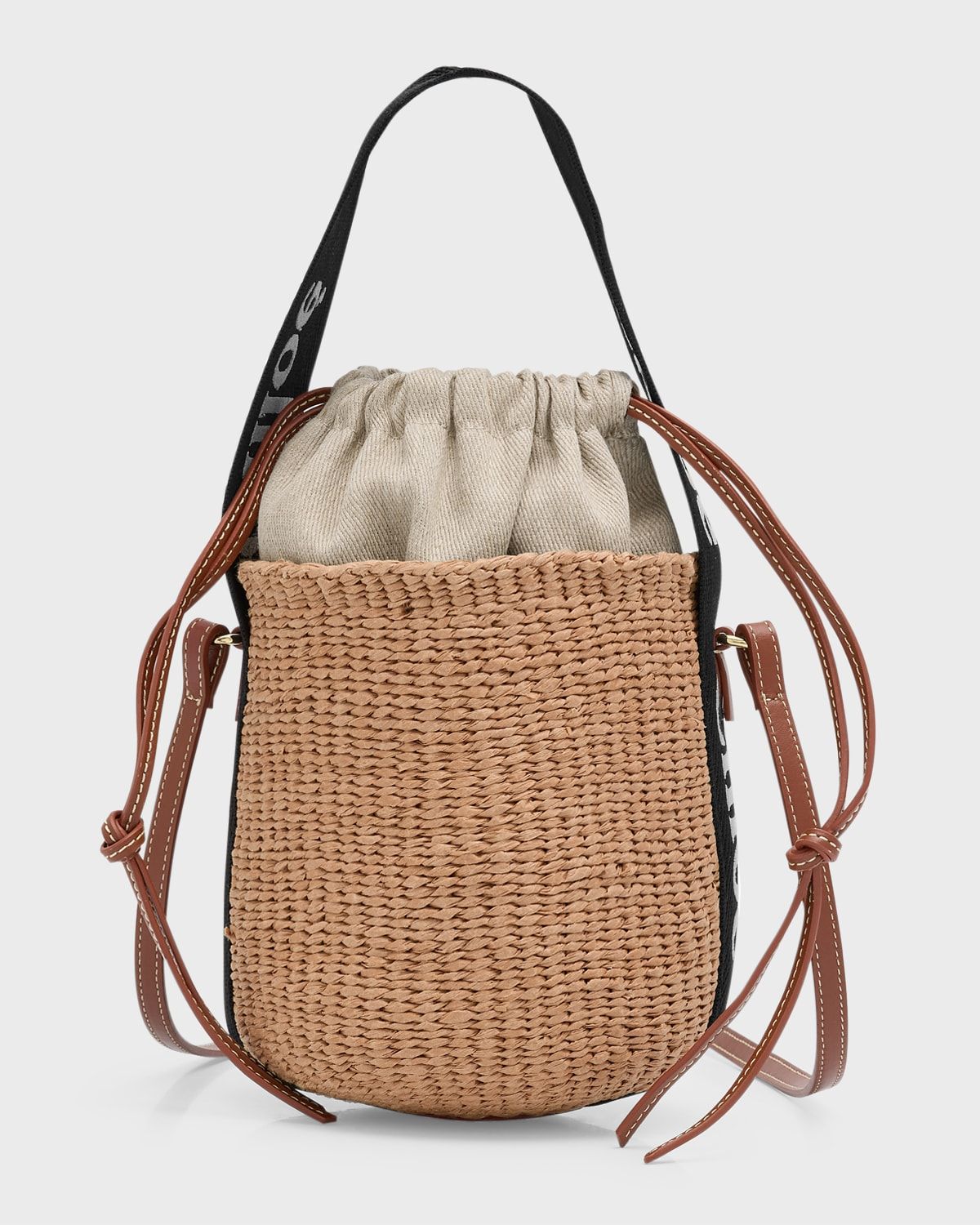 Woody Small Mifuko Basket Bag with Logo Webbing