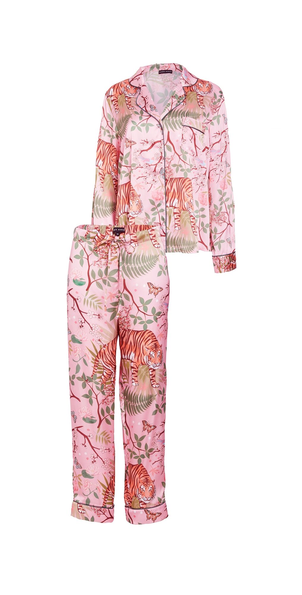 Karen Mabon Tiger Blossom Pajama Set Orange 3XL