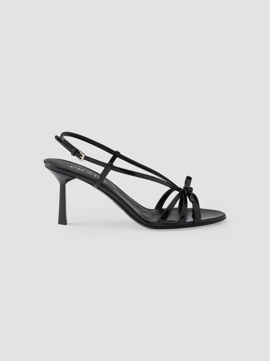 Prada Women's Patent Leather Sandals - Black - Size 10
