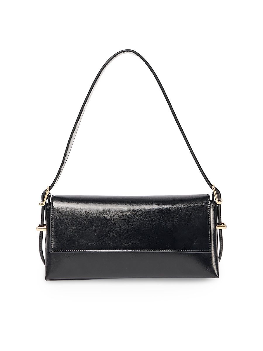 Women's Atlas Leather Shoulder Bag - Black
