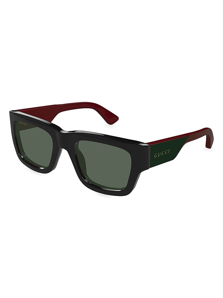 Men's Oblique 52MM Square Sunglasses - Green Black Multi