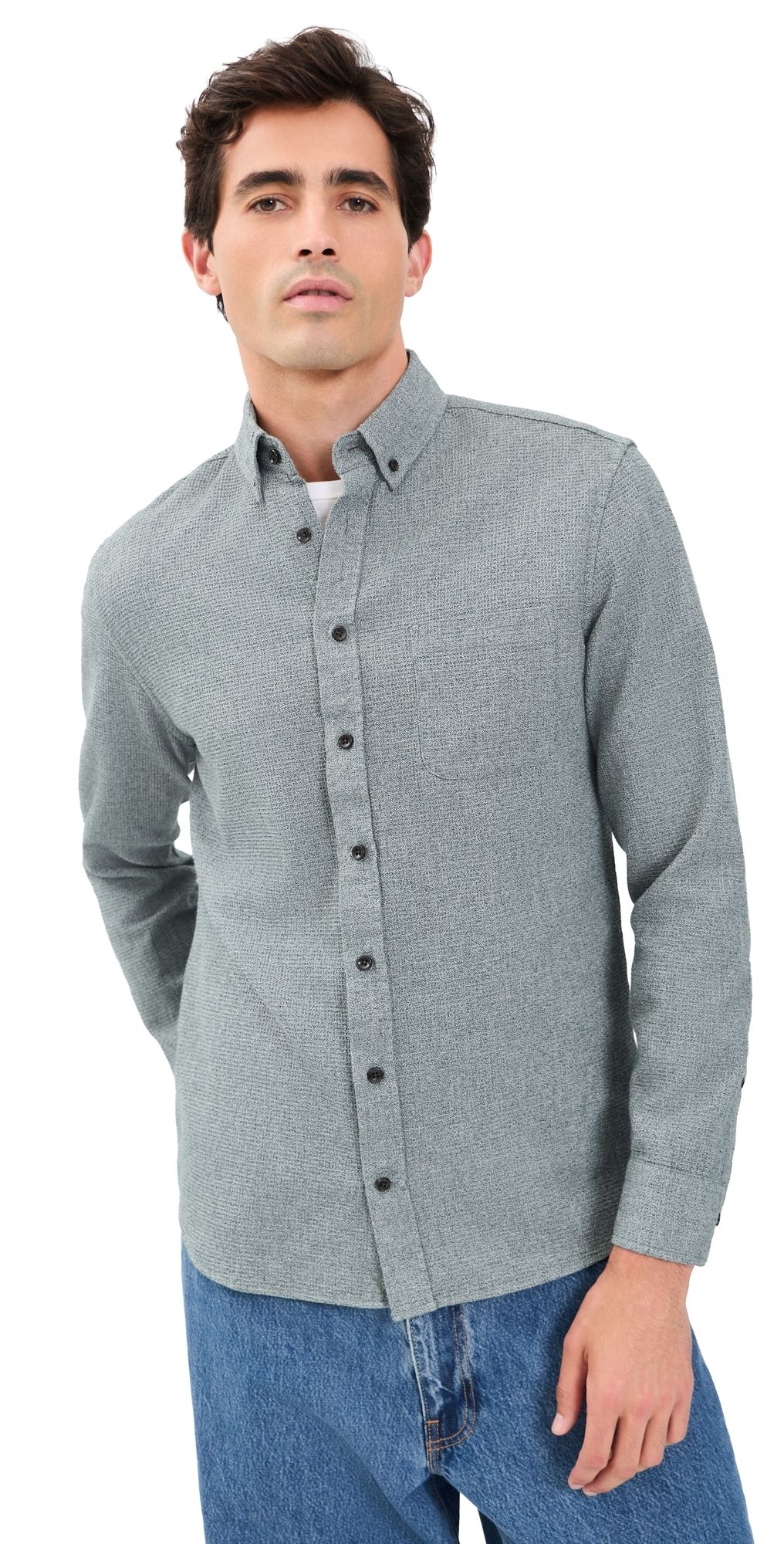 Taylor Stitch The Jack Twist Waffle Shirt Pine 38