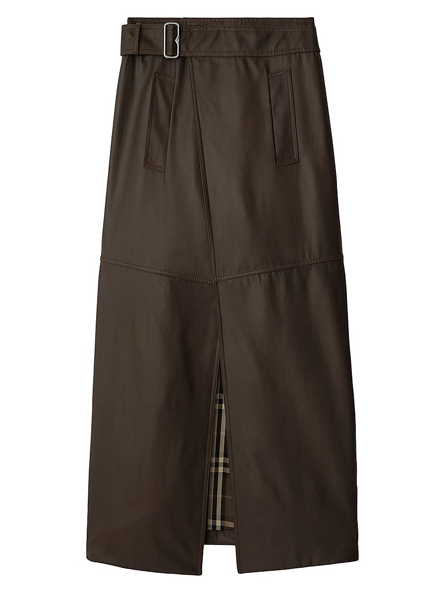 Women's Buckled Wool-Blend Twill Maxi Skirt - Bramble - Size 6