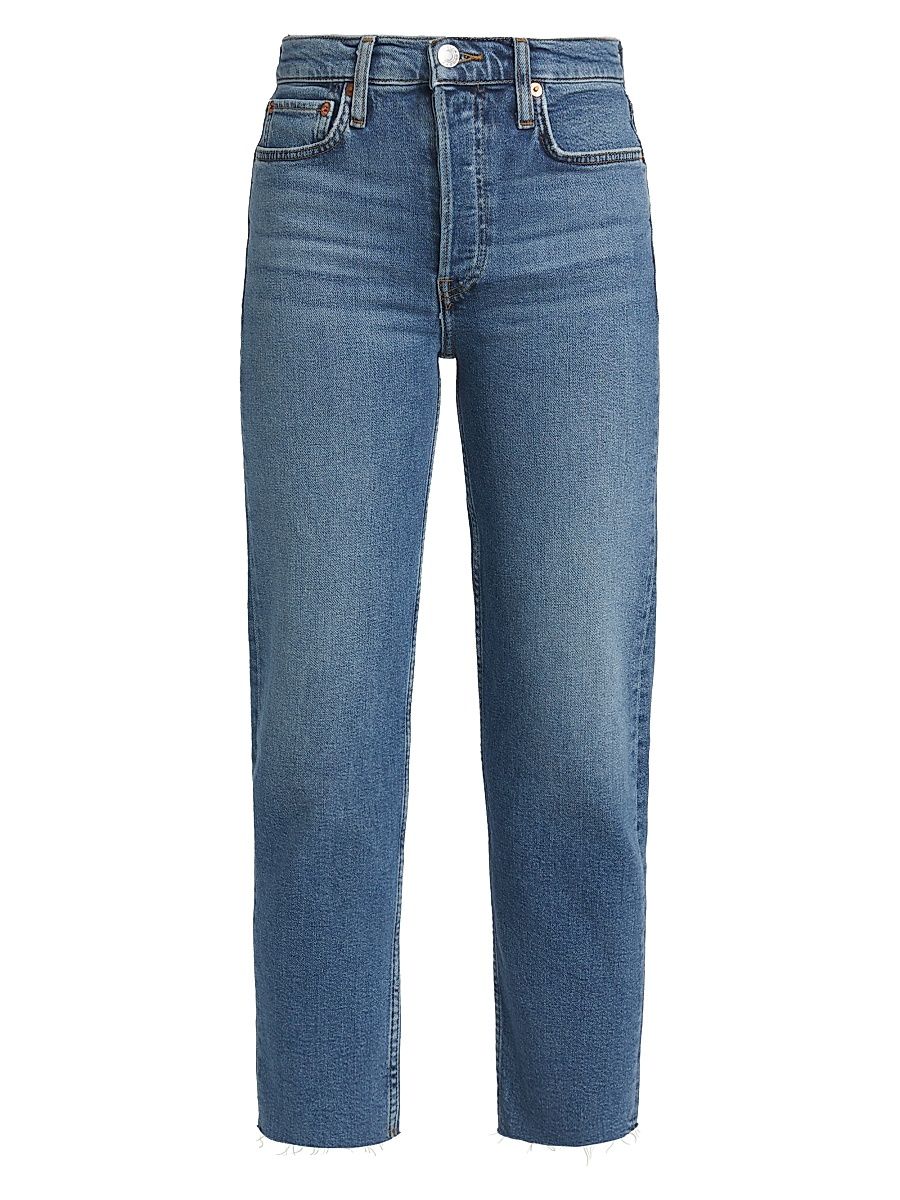 Women's 70s Stove Pipe High-Rise Straight Crop Jeans - Mid 70S - Size 29