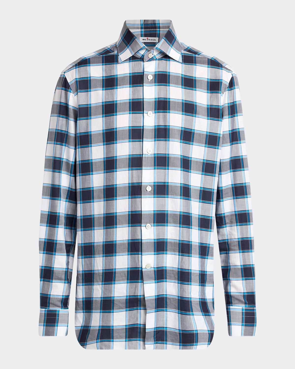 Men & apos;s Cotton Plaid and Mother of Pearl Button-Down Shirt