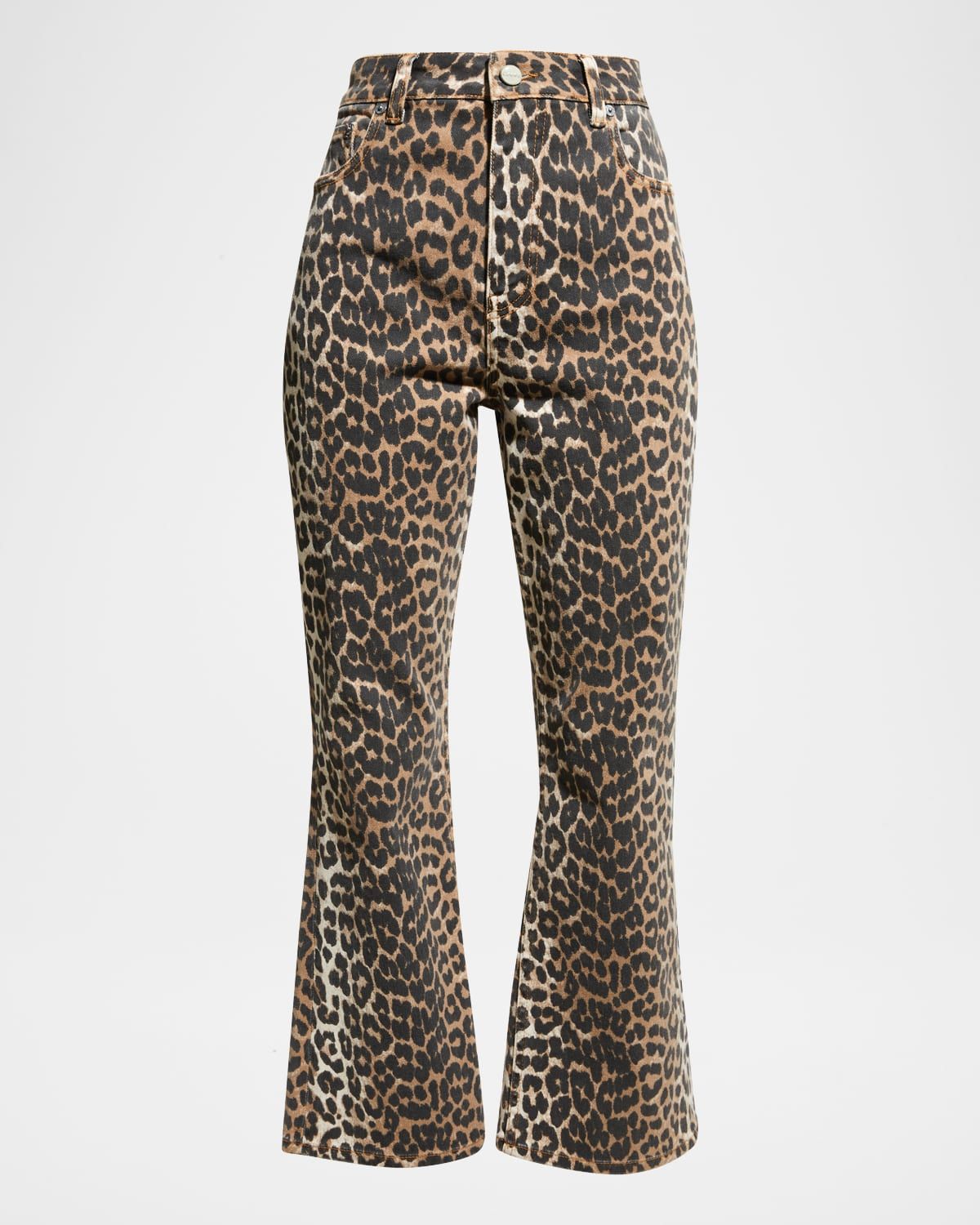 Betzy Leopard Cropped Bootcut Jeans