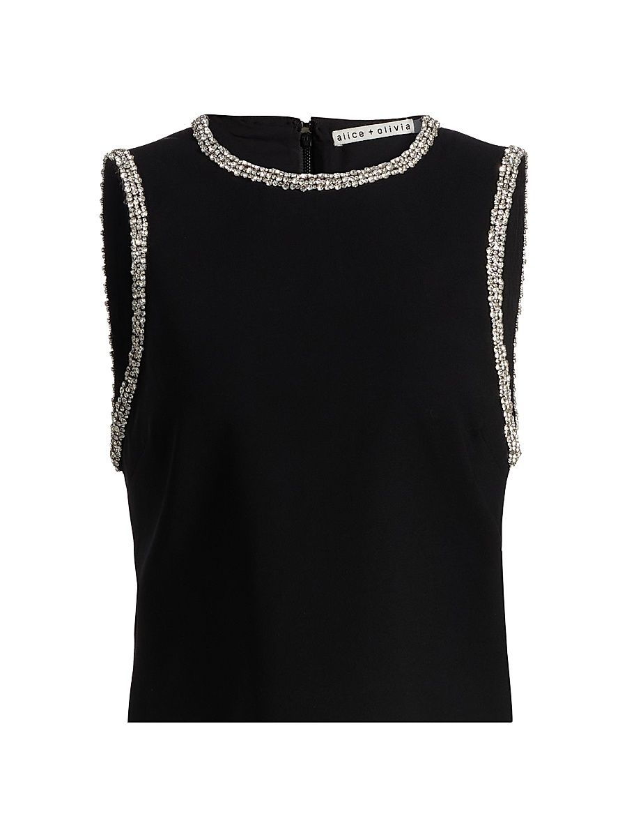 Women's Amal Rhinestone-Embellished Tank - Black - Size XL