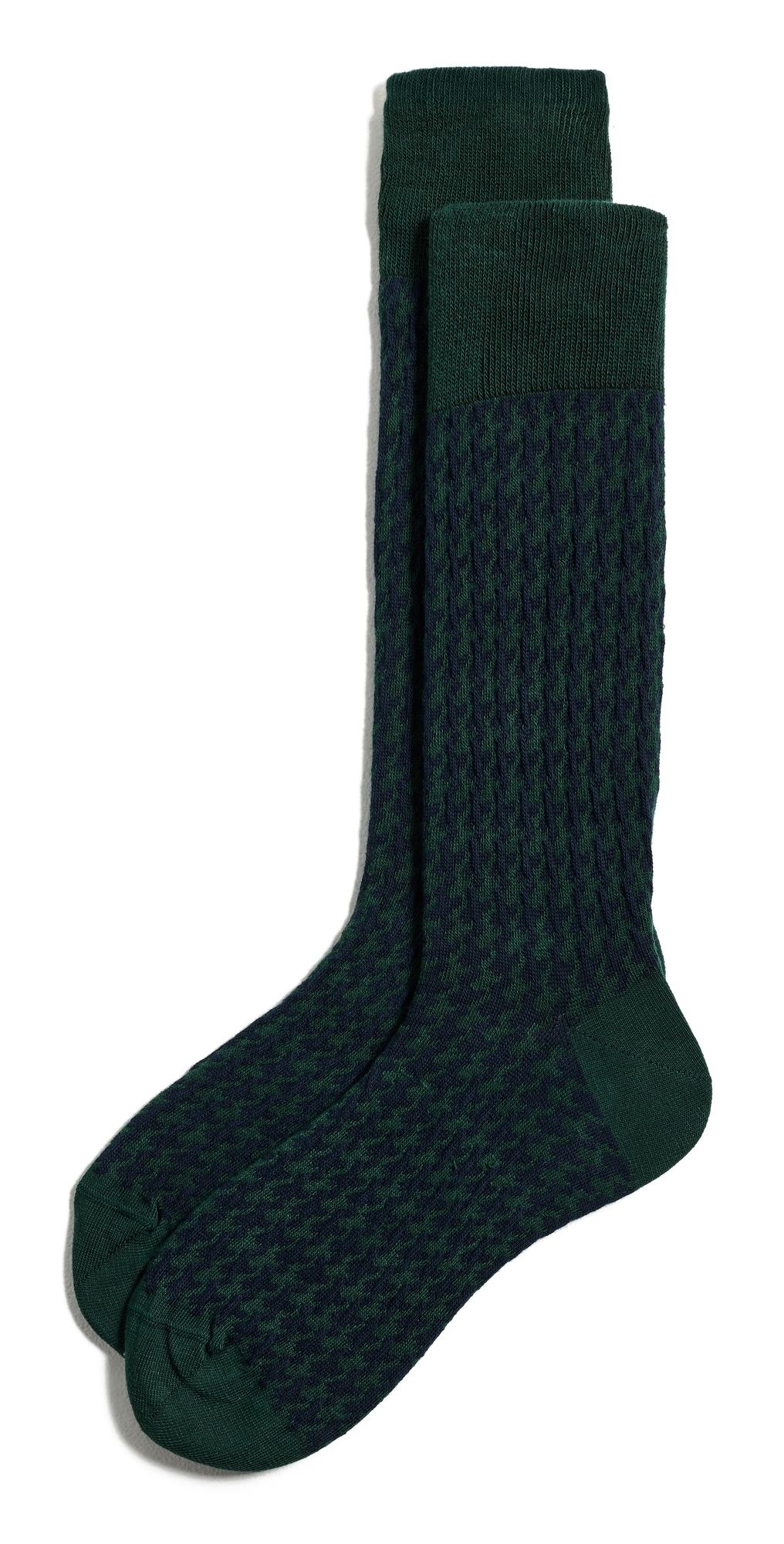 Paul Smith Lane Houndstooth Socks Very Dark Green One Size