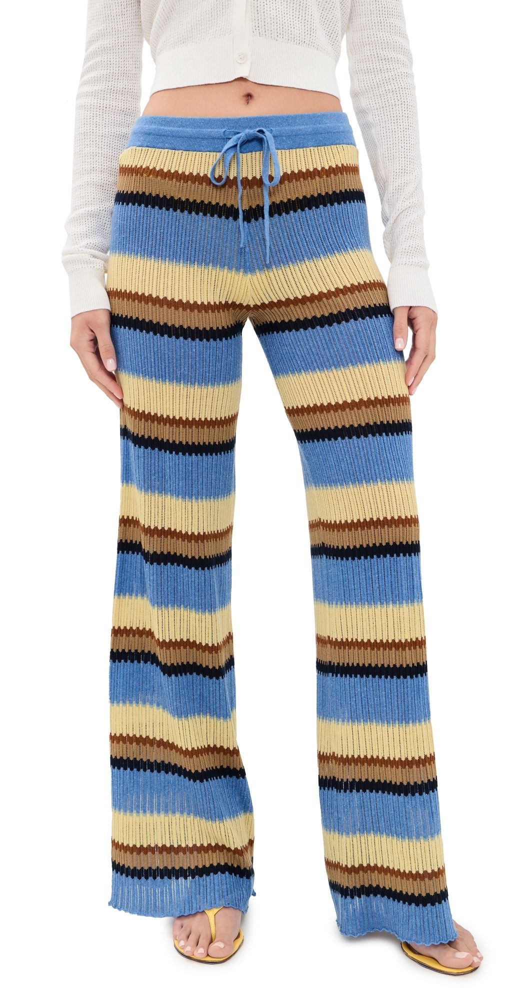 Guest in Residence Palazzo Pants Delft Blue Combo M