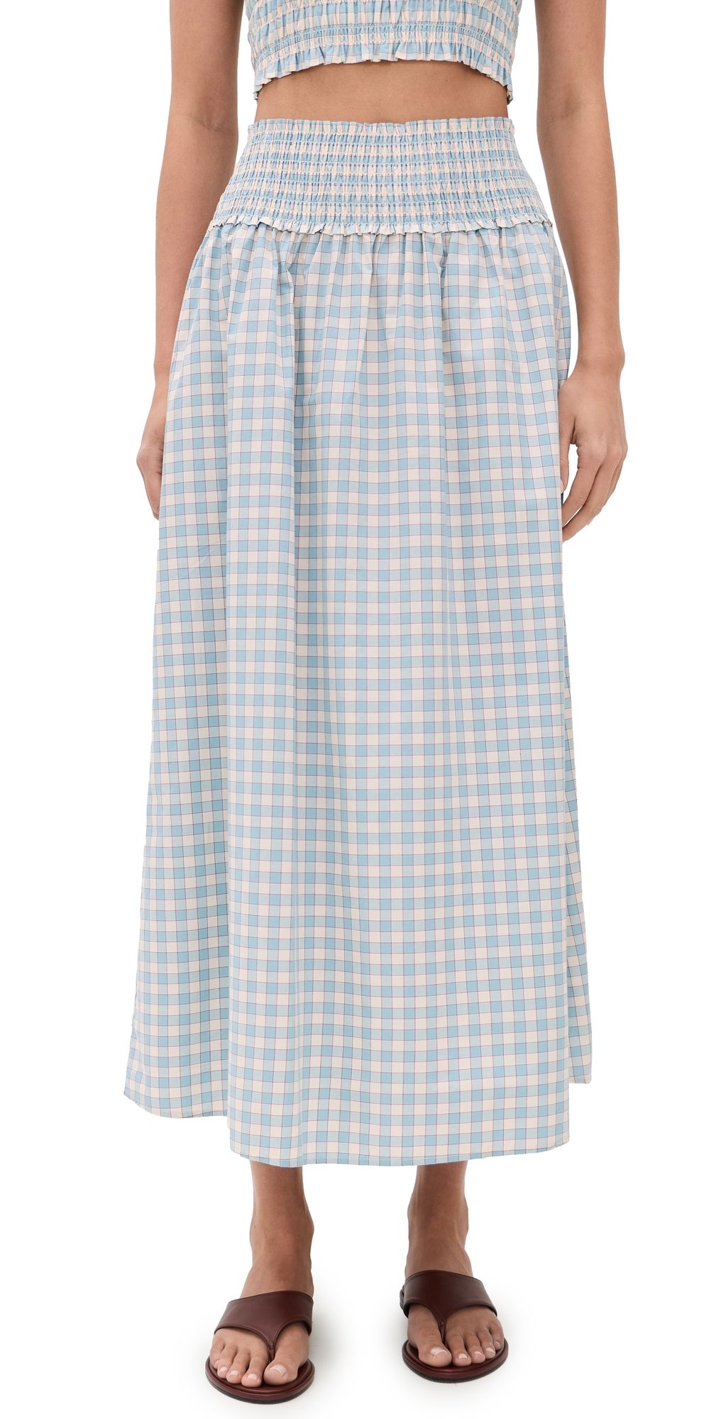 Hill House Home The Delphine Nap Skirt Blue/Red Gingham XS