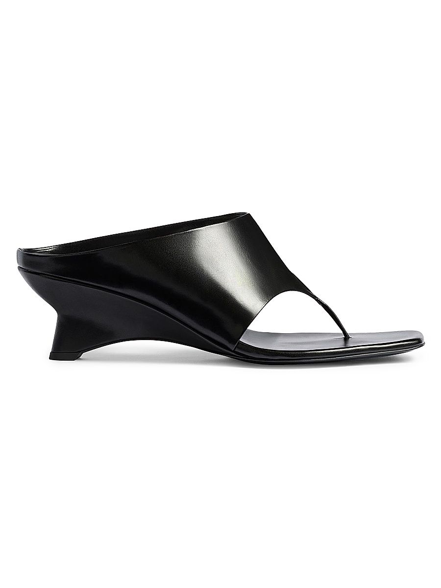 Women's Marlow 55MM Leather Sculptural Mules - Black - Size 11