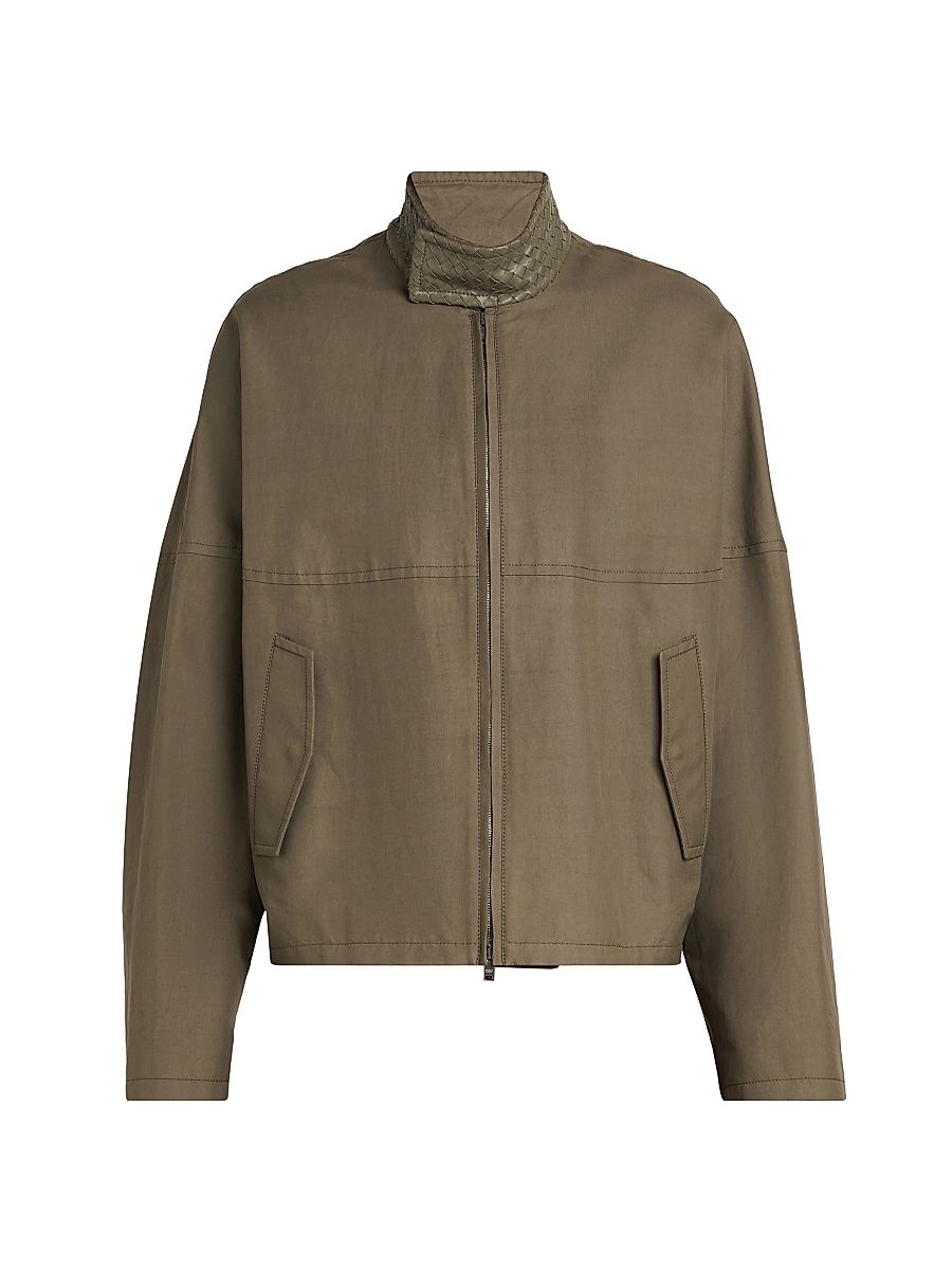 Men's Compact Cotton Jacket - Steel - Size 44