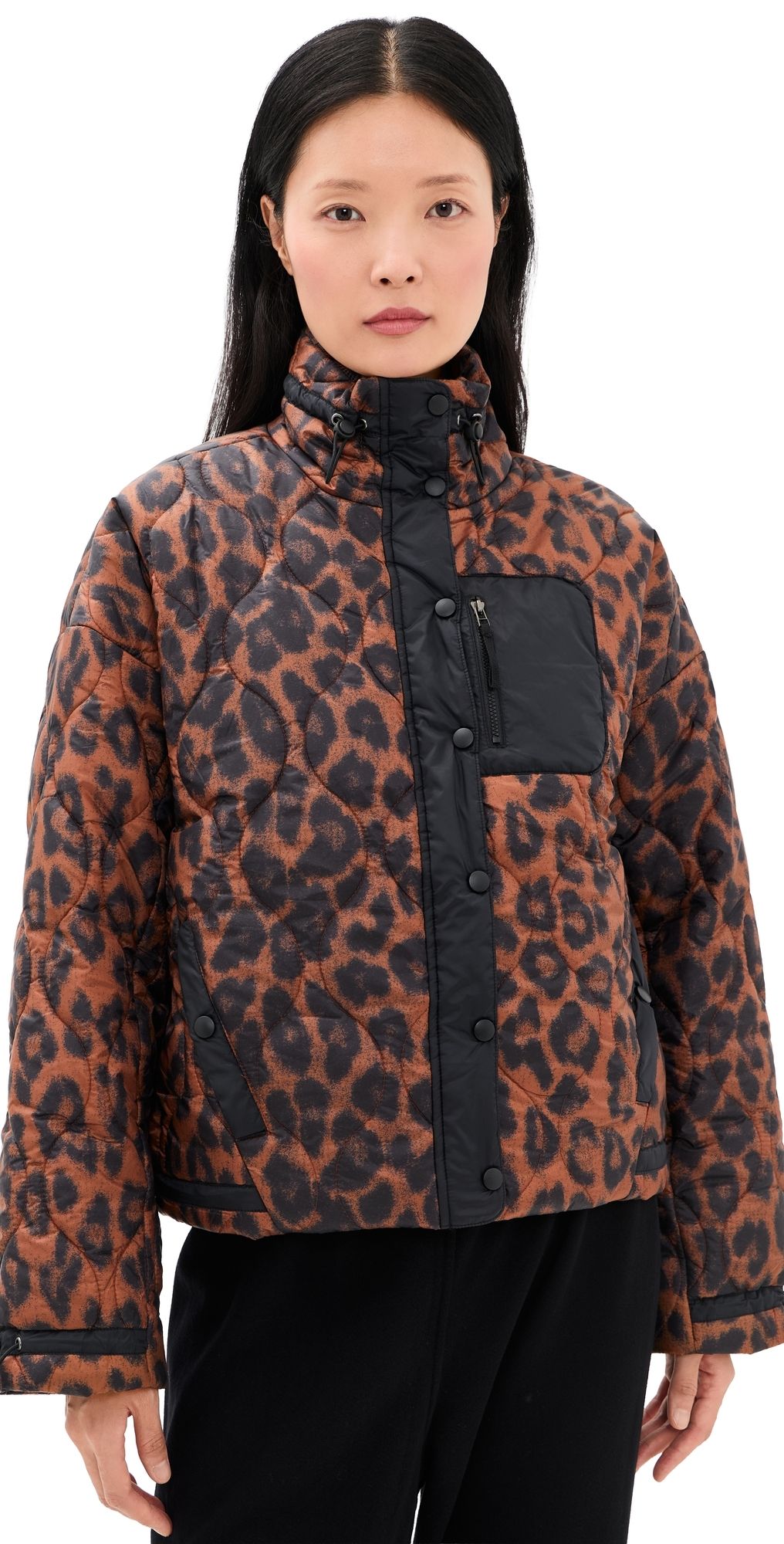 Beach Riot Harvie Jacket Caramel Leopard L