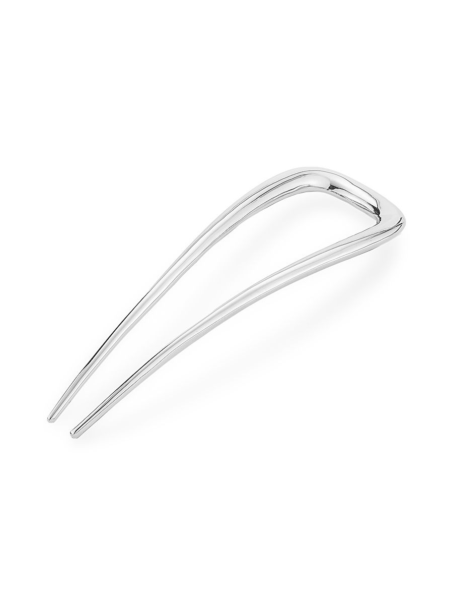 Women's Small Sleek Silverplated Hair Pin - Silver