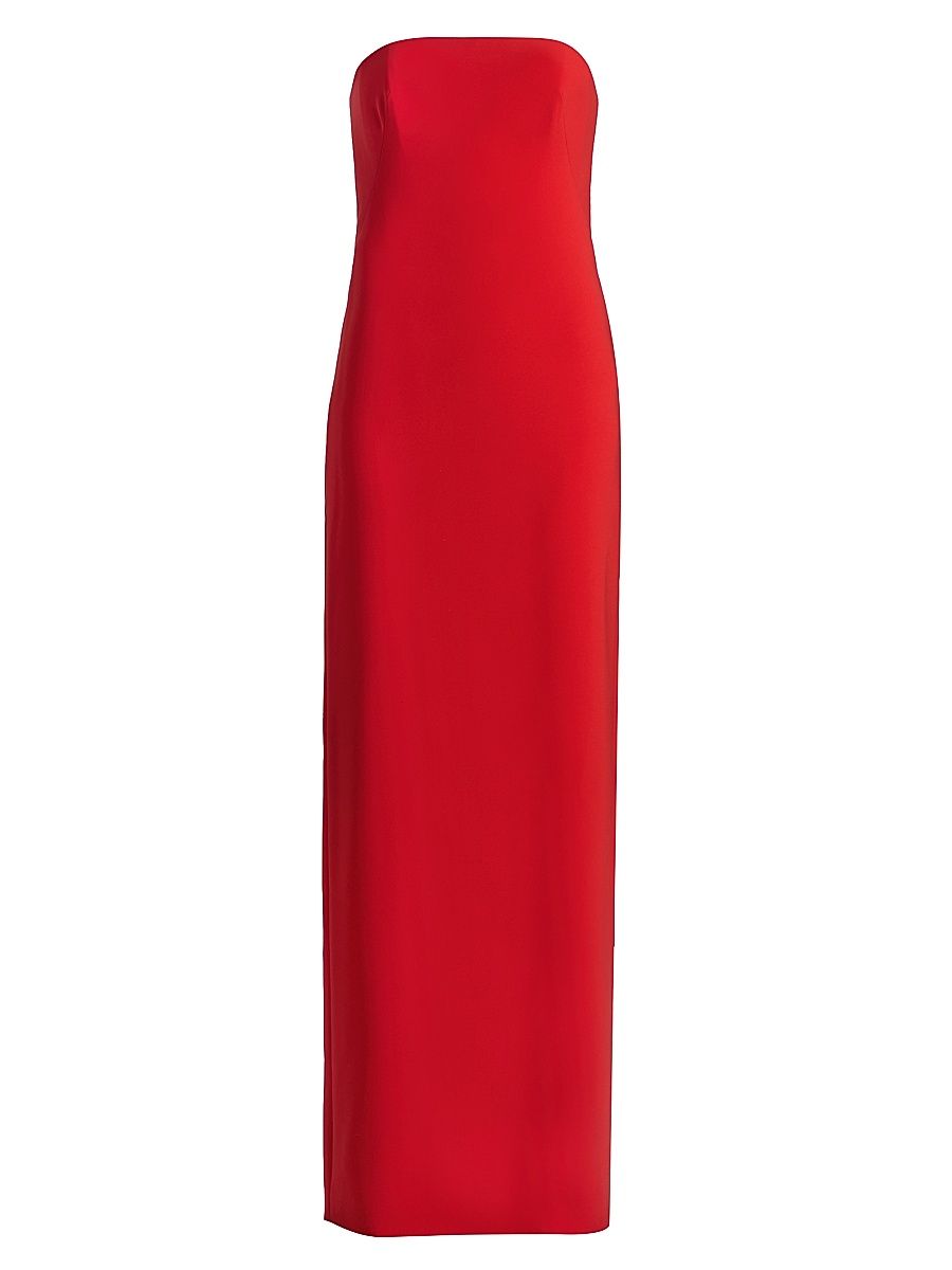 Women's Stretch-Jersey Strapless Gown - Persimmon - Size 14