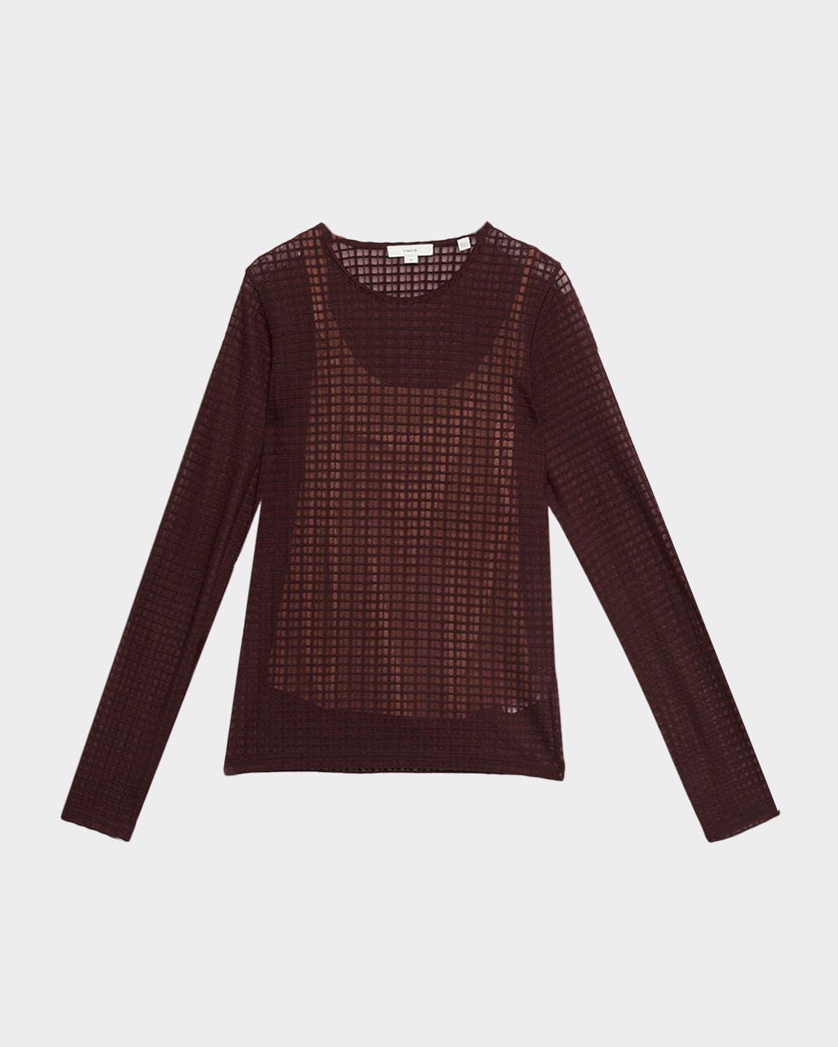 Shadow Grid Long-Sleeve Top