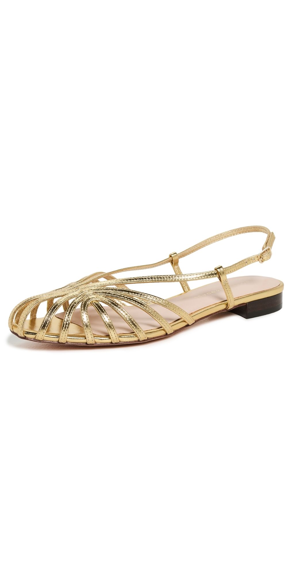 Loeffler Randall Devon Lattice Slingback Sandals Gold 6.5