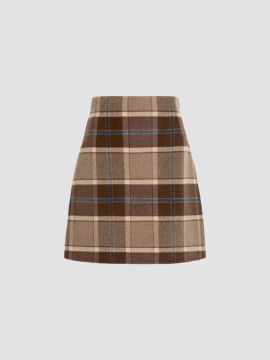 Weekend Max Mara Women's Double Wool Broadcloth Skirt - Brown - Size 14