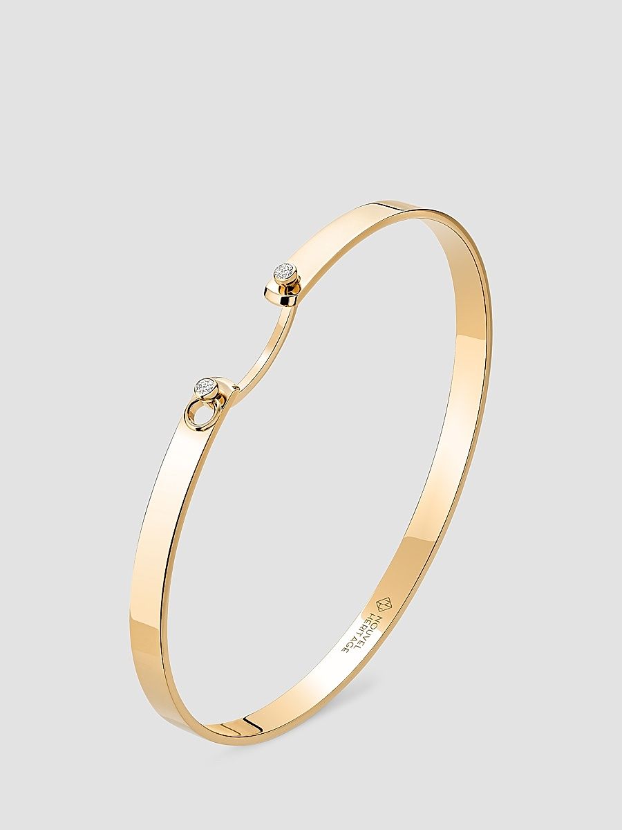 Women's Mood Monday Morning 18K Yellow Gold & 0.06 TCW Diamond Bangle - Yellow Gold - Size 6