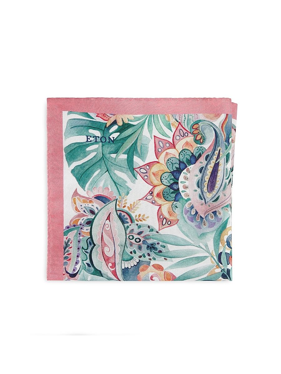 Men's Floral Silk Pocket Square