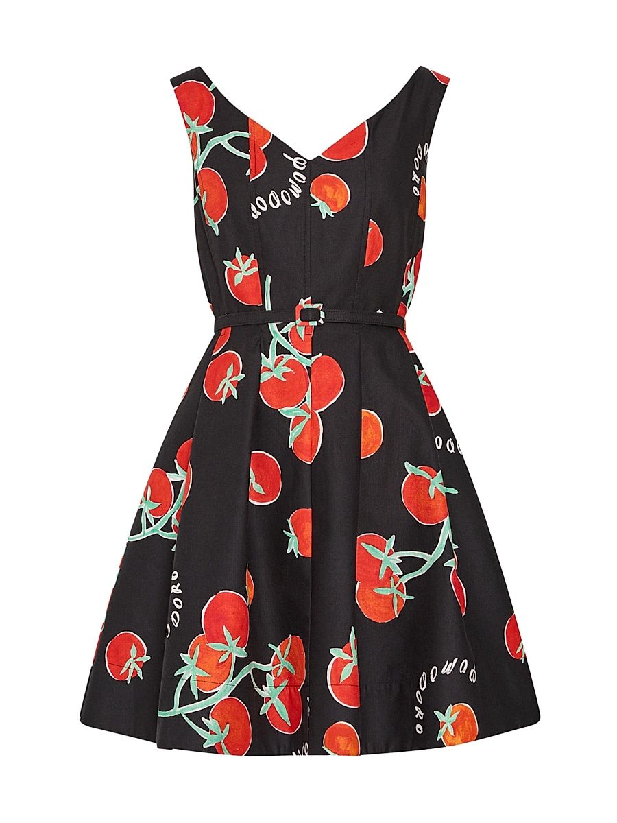 Women's Peggy Off-The-Shoulder Tomato Print Minidress - Black Red - Size 12
