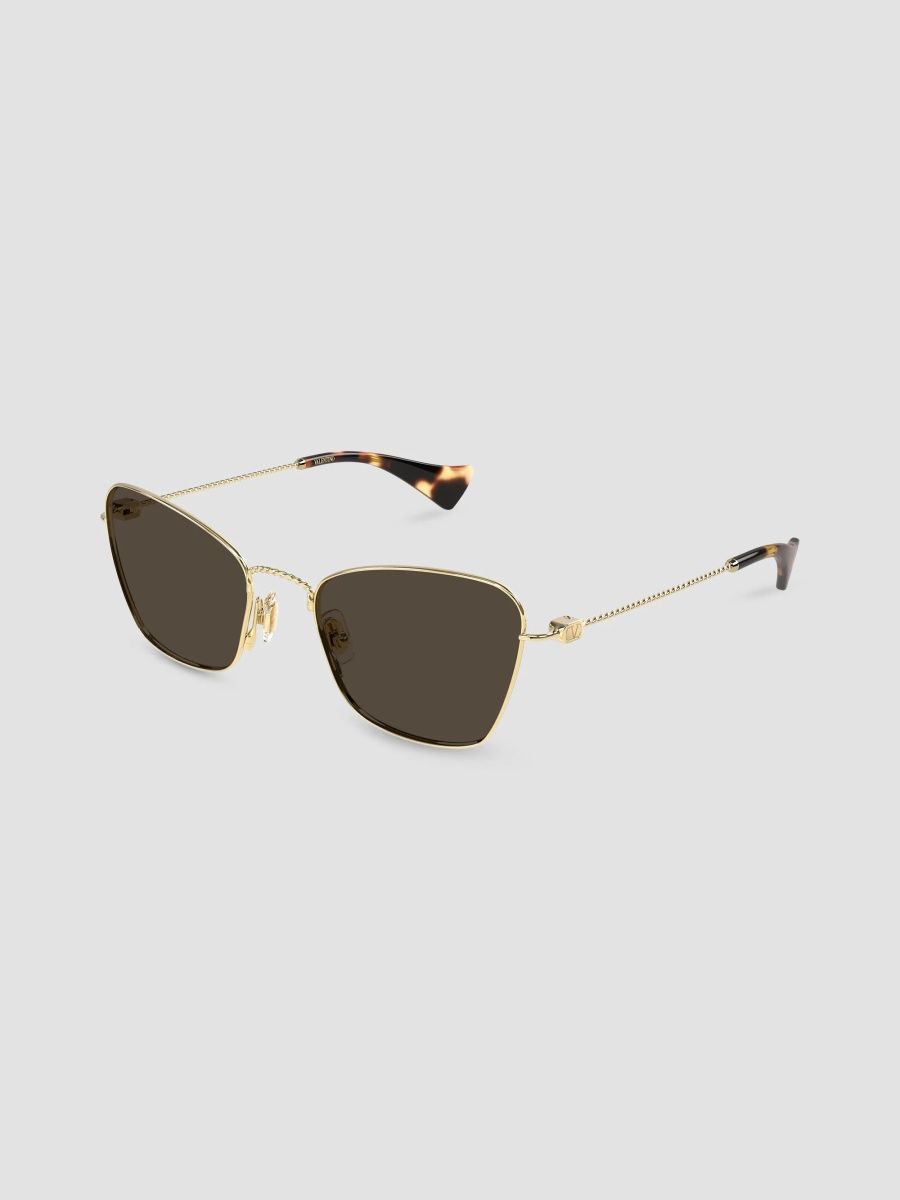 Valentino Women's VLogo 52MM Torchon Cat-Eye Metal Sunglasses - Gold