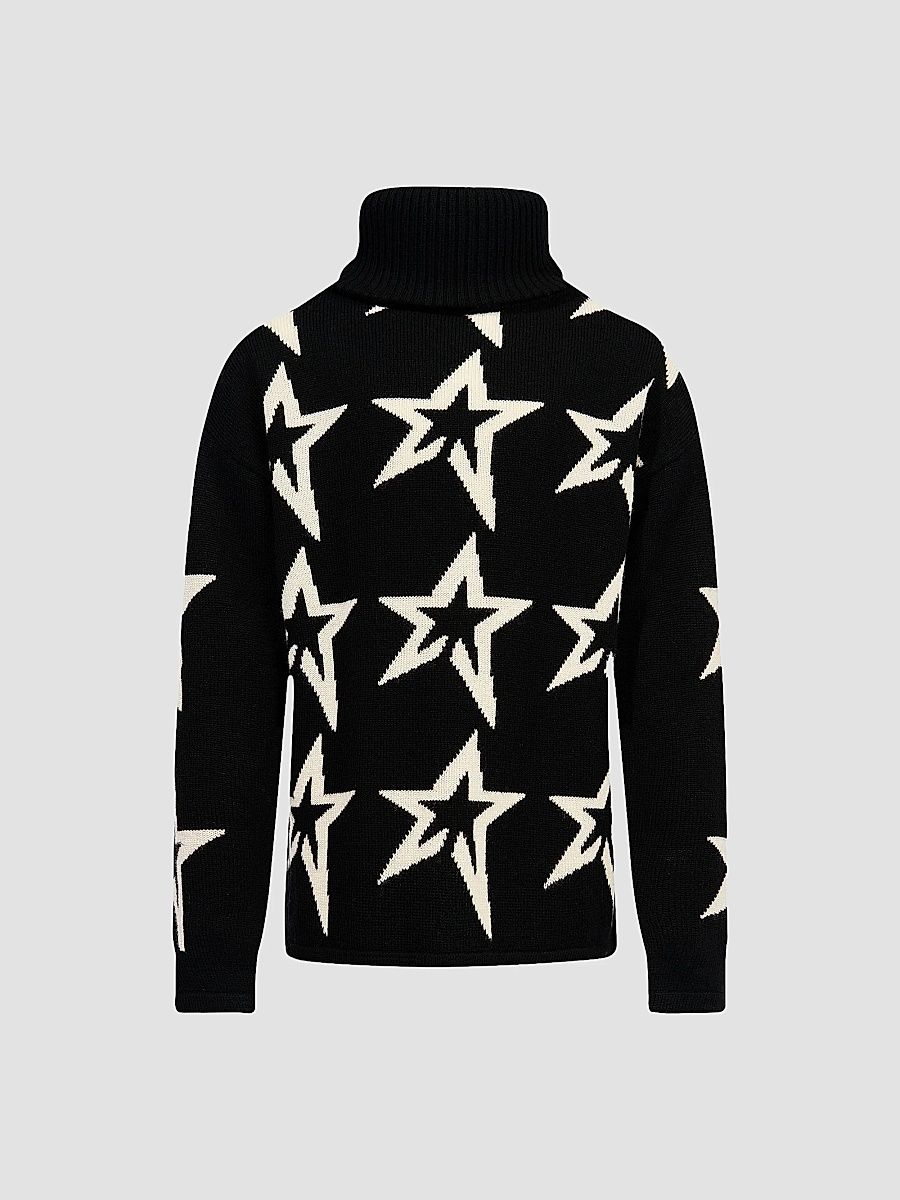 Perfect Moment Unisex Little Kid's & Kid's Star Dust Turtleneck Sweater - Black White - Size 10