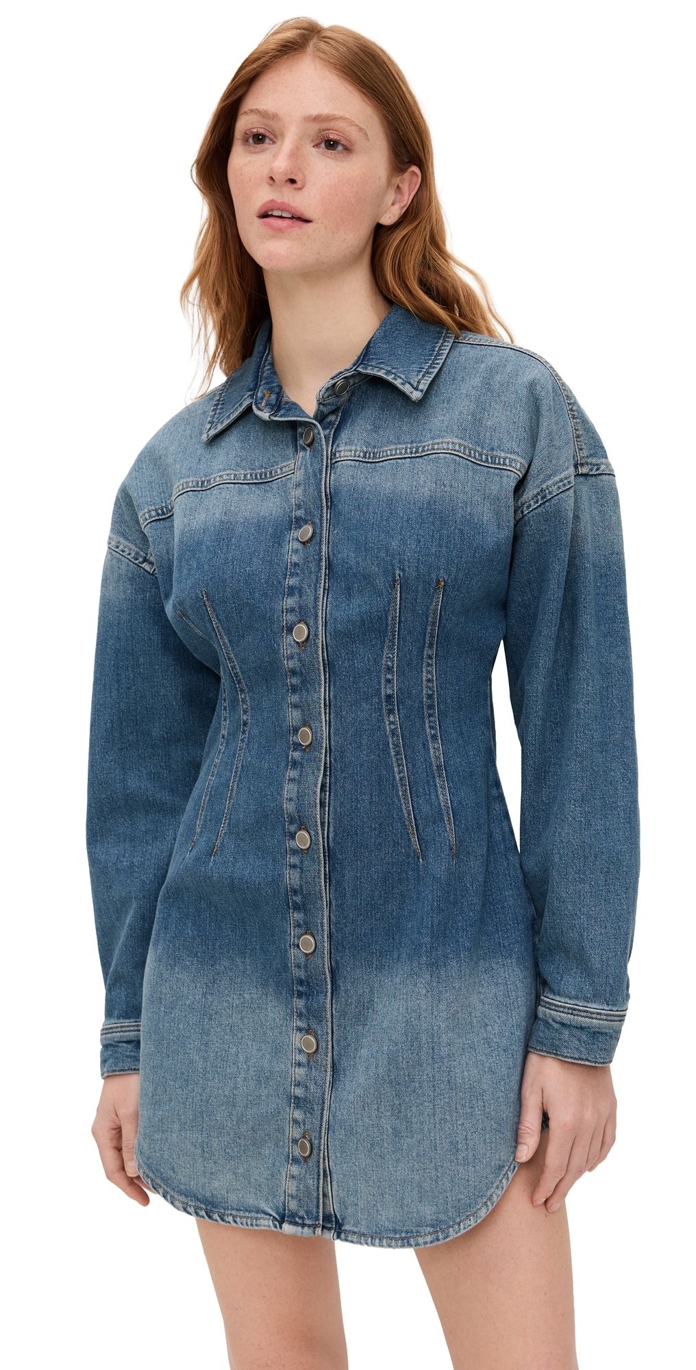 Good American Shaped Denim Dress Indigo1100 XS