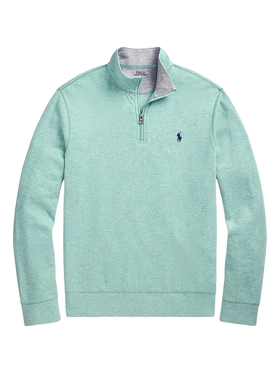 Men's Embroidered Pony Double-Knit Jersey Sweatshirt - Celadon Heather - Size XL