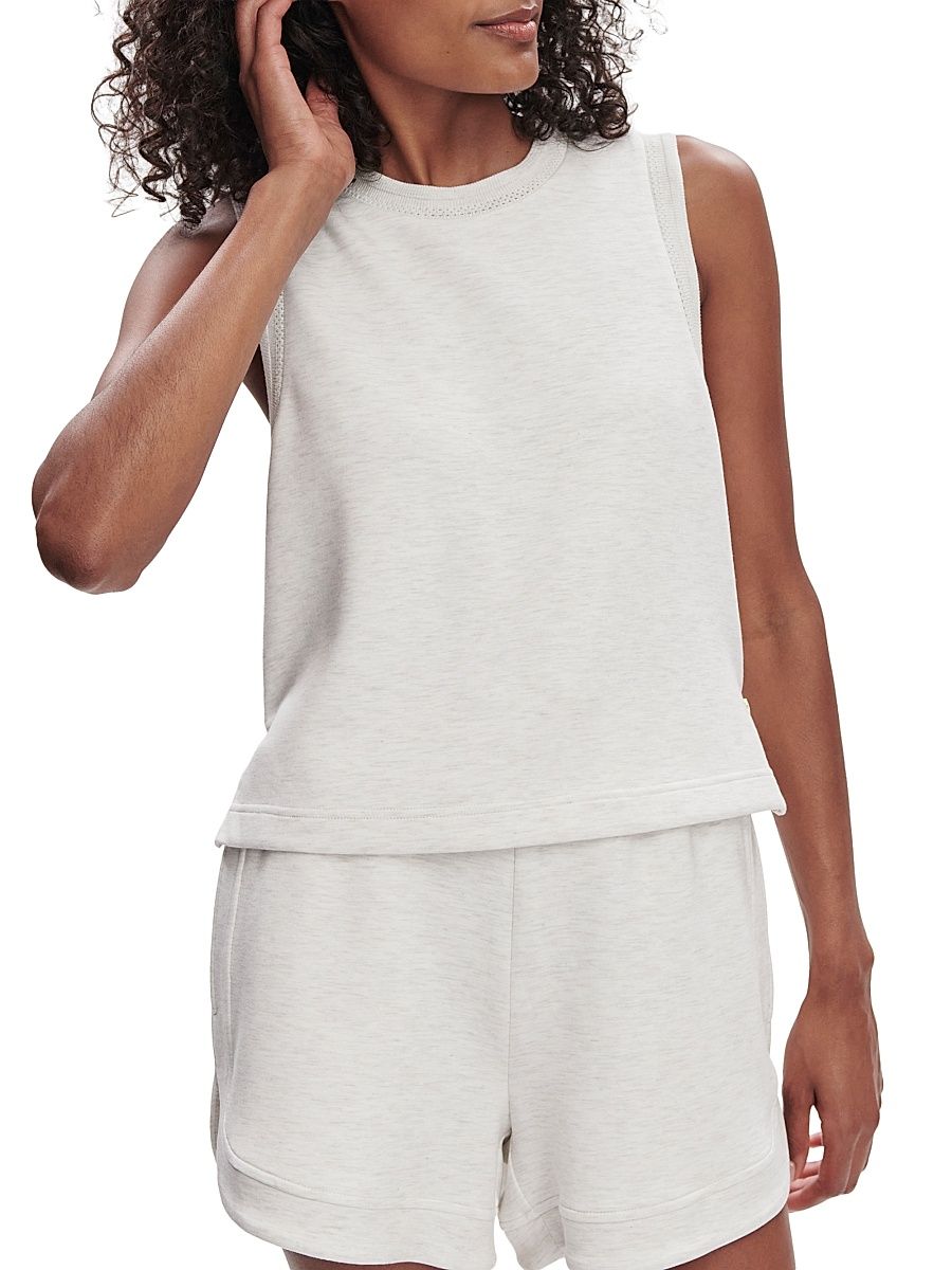Women's Shea Cropped Tank - Ivory Marl - Size Medium