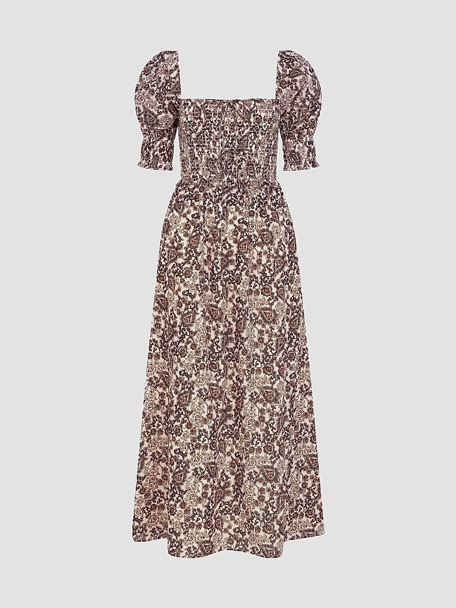 Women's The Malene Nap Dress - Chedworth Paisley Brown - Size XXL