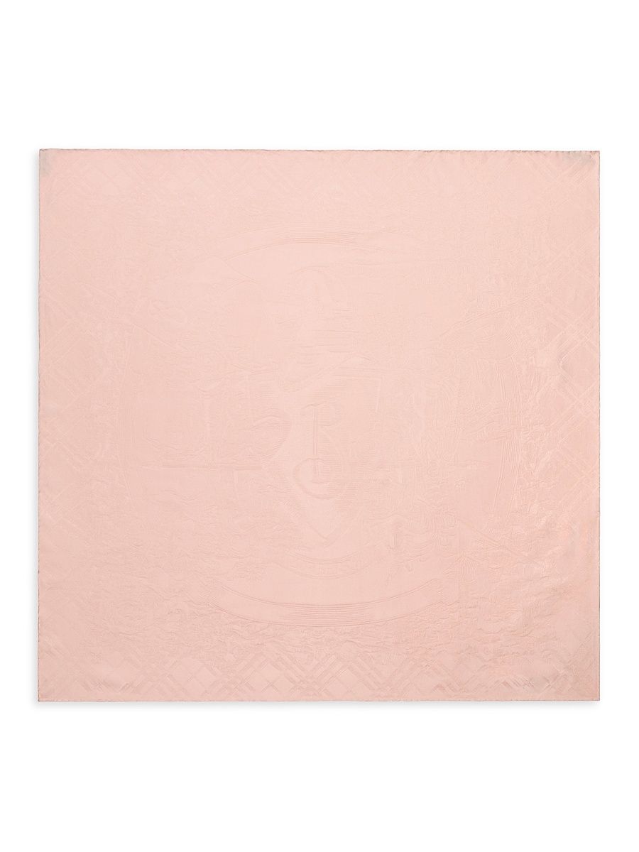 Women's Floral Crest Silk Scarf - Compact Pink