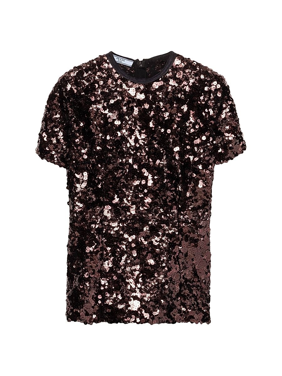 Women's Embroidered Sequin Top - Purple - Size 0