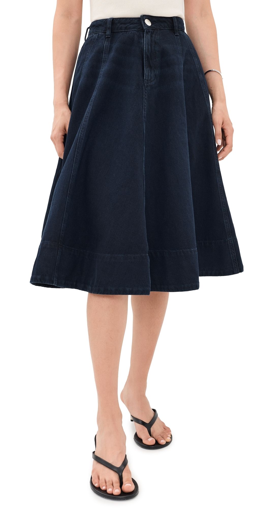 ALIGNE Lana Denim Midi Skirt Blue Black 14