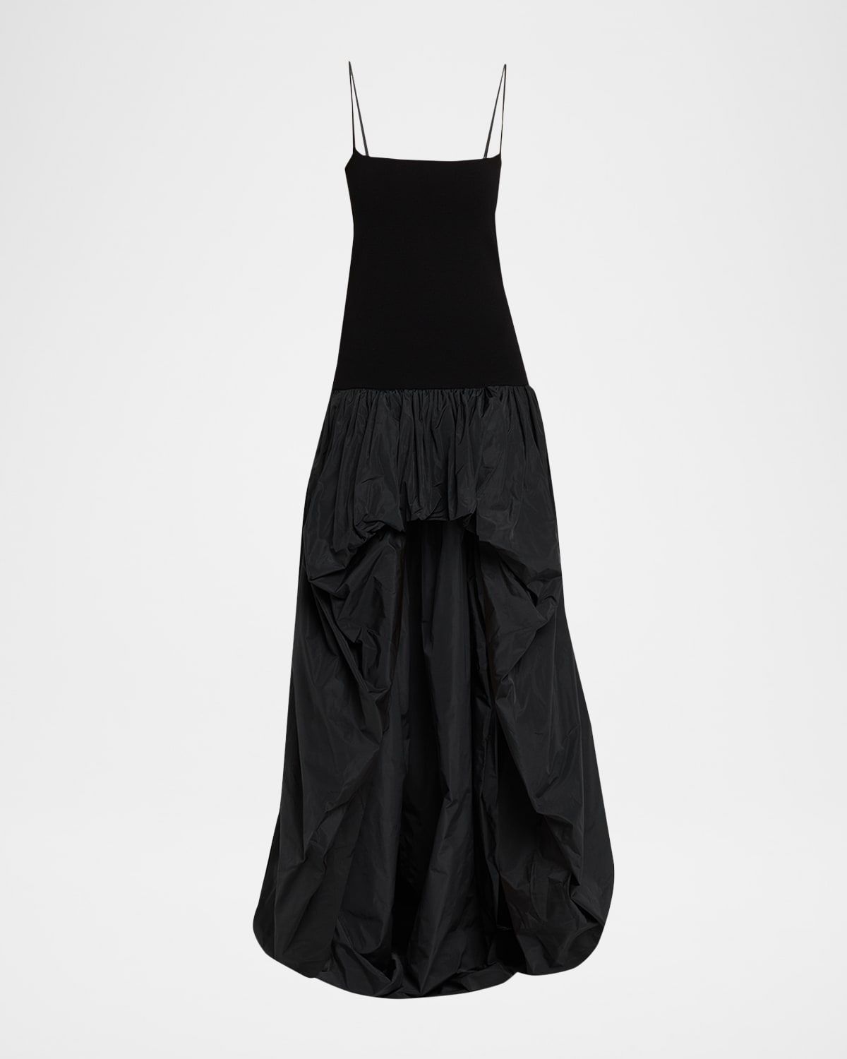 Crepe Jersey High-Low Bubble Maxi Dress