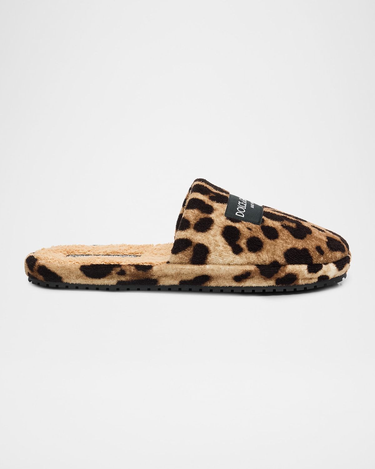 Men & apos;s Leopard-Print Terrycloth Slippers