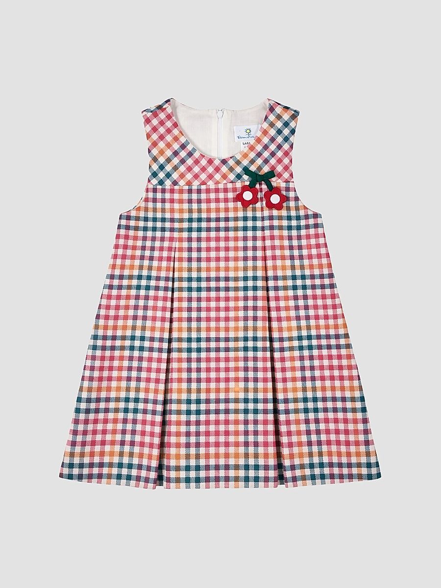 Little Girl's Plaid Cotton Pleated Dress - Size 2