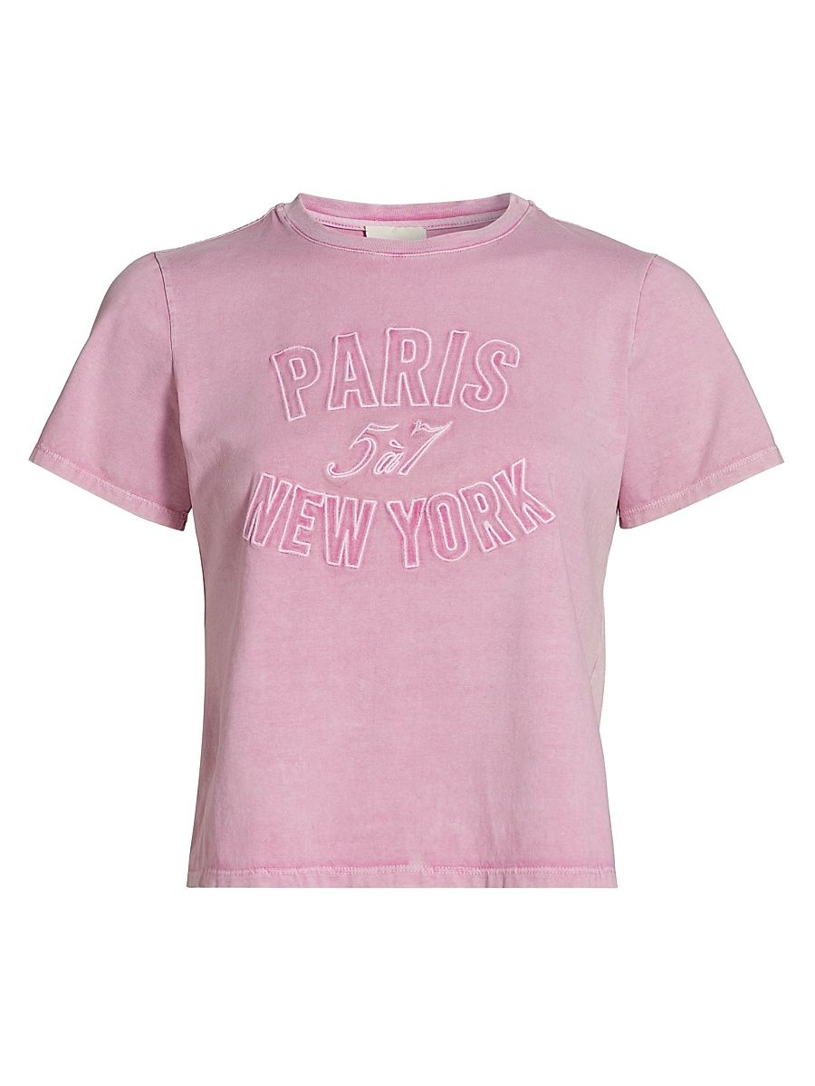 Women's Logo Stretch-Cotton T-Shirt - Carnation - Size Large