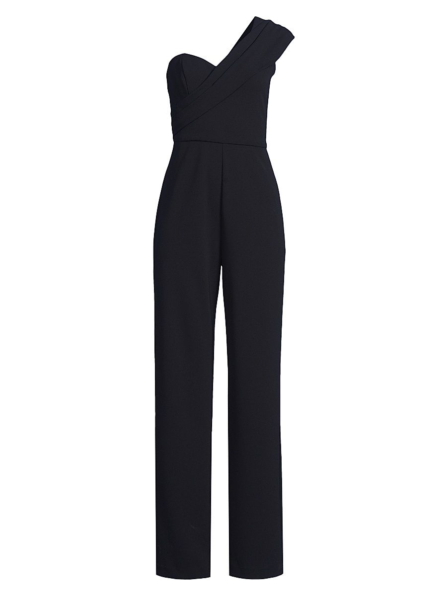Women's Stretch Crepe One-Shoulder Jumpsuit - Twilight - Size 8