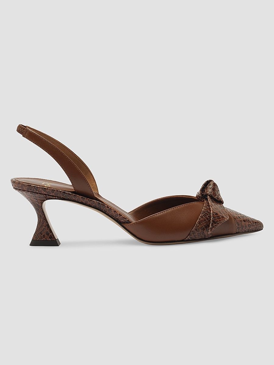 Women's Clarita 60MM Leather Slingback Pumps - Espresso - Size 7.5