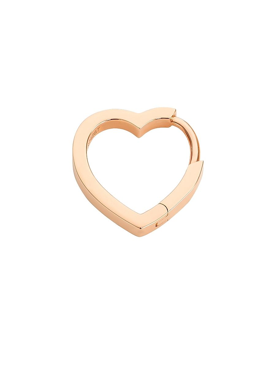 Women's Antifer 18K Pink Gold Small Heart Hoop Single Earring - Pink Gold
