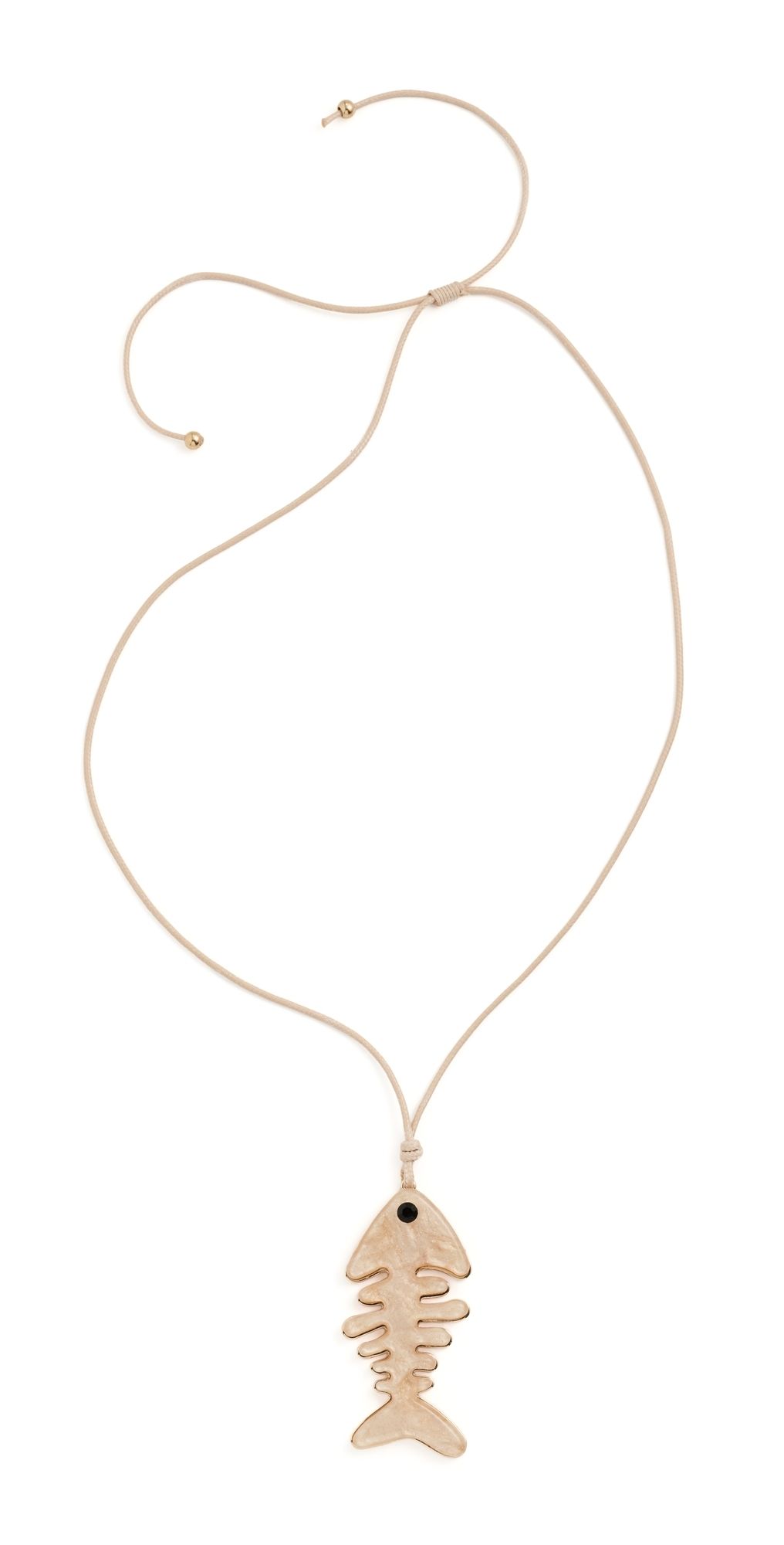 By Adina Eden Fish Skeleton Rope Necklace Brown One Size