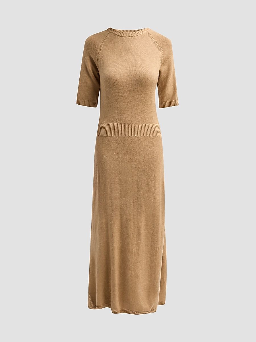 Women's Wendy Wool Midi Dress - Camel - Size XL