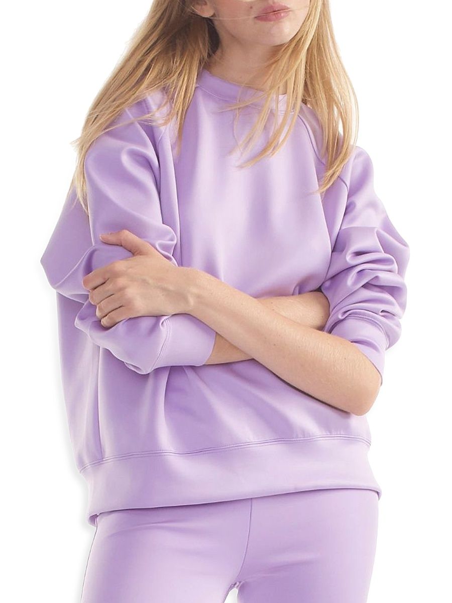Women's Crewneck Relaxed-Fit Sweatshirt - Lavender - Size Medium