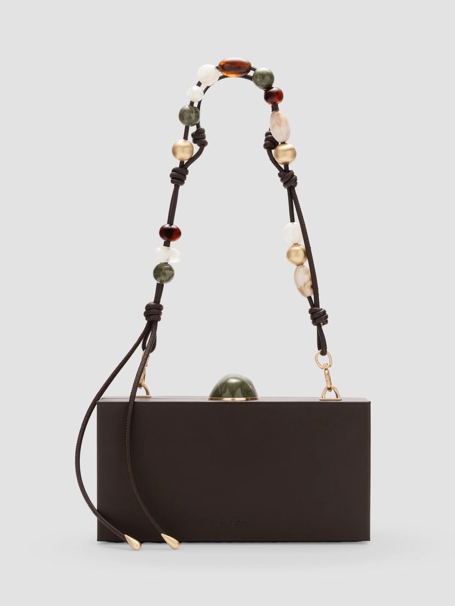 Cult Gaia Women's The Backgammon Leather Clutch - Luwak