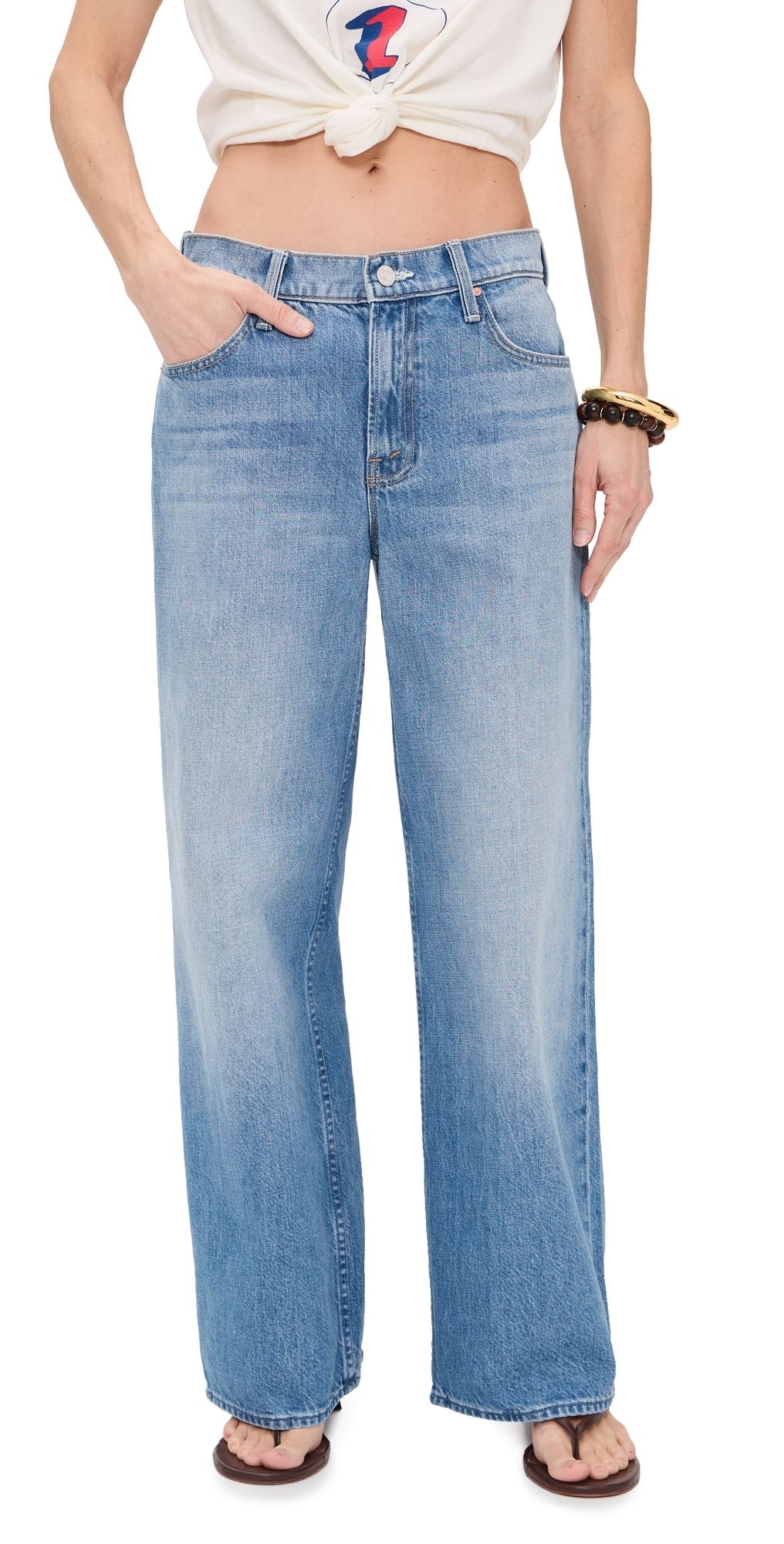 MOTHER Petite Lil Rerun Zip Sneak Jeans Last Bite 33