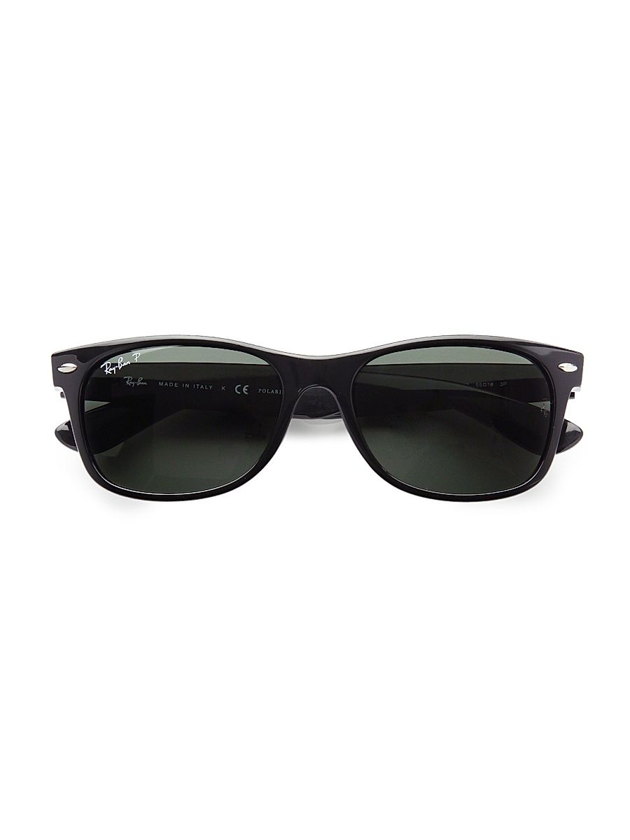 Men's RB2132 55MM New Wayfarer Sunglasses - Black Polarized
