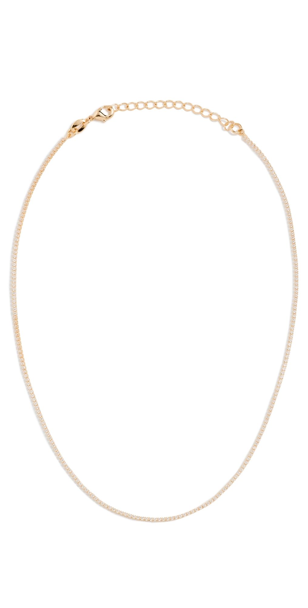 SHASHI Micro Teeny Tiny Tennis Necklace Gold One Size