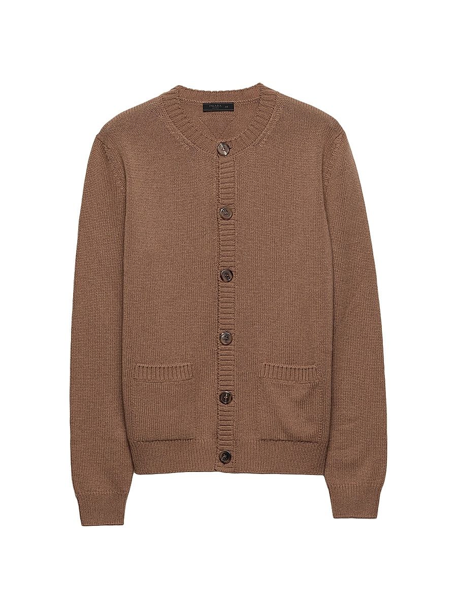 Men's Cashmere Cardigan - Brown - Size 42